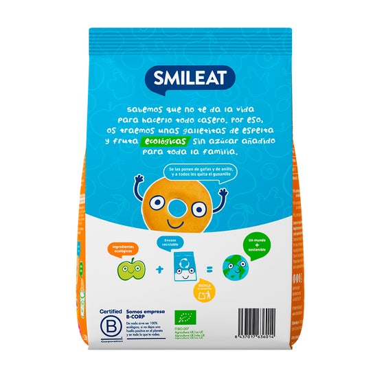 Smileat Galletas Ecológicas de Espelta y Fruta 220 g
