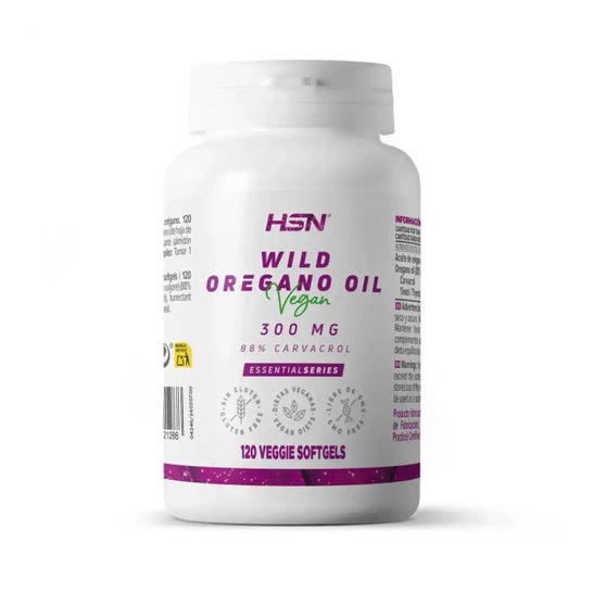 HSN Aceite de Orégano Silvestre 300mg 120 perlas vegetales