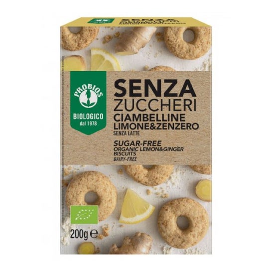 Probios Organic Sugar Free Lemon Ginger Biscuits 200 g