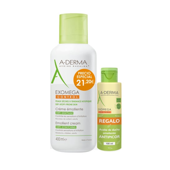 A-Derma Pack Exomega Control Crema 400ml + Aceite Limpiador 100ml