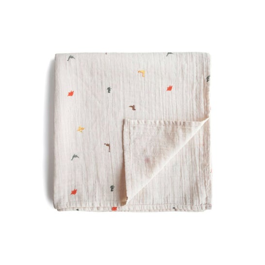 Mushie Manta Musselina Algodón Organico Dinosauros 1ud