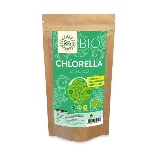 Solnatural Chlorella Polvo Bio sin Gluten Vegano 125g