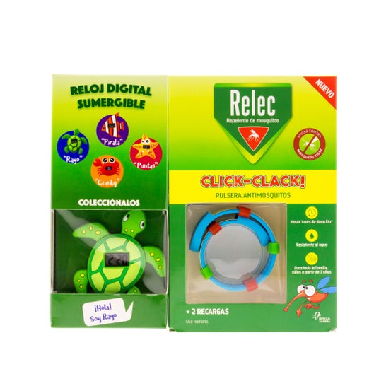 Relec Click-clack armband + schildpad horloge