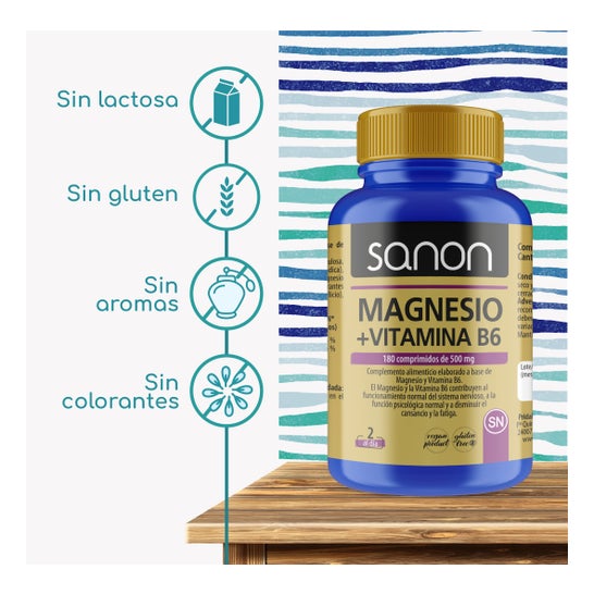 Sanon Magnesio + Vitamina B6 180comp