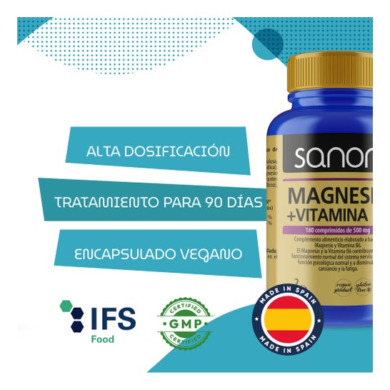 Sanon Magnesio + Vitamina B6 180comp