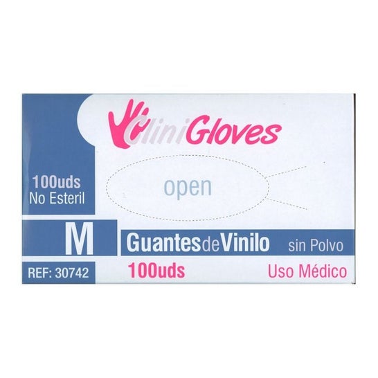 CliniGloves Powder Free Vinyl Gloves Size M 100 U