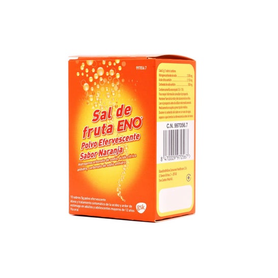 ENO Sal de Fruta Polvo Efervescente Sabor Naranja 10x5g