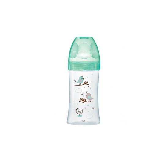 Dodie Initiation+ Biberón Cristal Pájaro Verde 270 ml