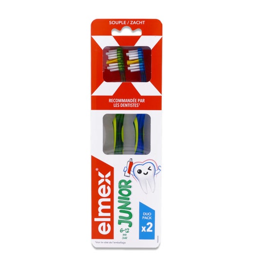 Elmex Junior Anti-Cavity Toothbrush 6-12 Years Blue Green 2 pcs