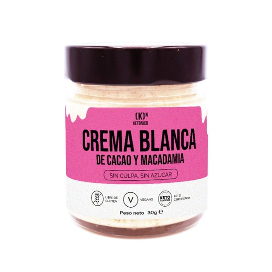 Ketonico Crema Blanca Cacao Macadamias Mct Keto Sin Gluten 30g