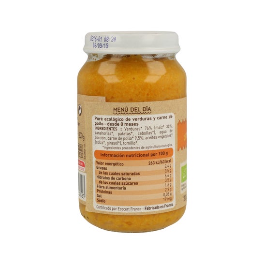 Babybio Tarrito Ecológico de Verduras y Pollo 200 g