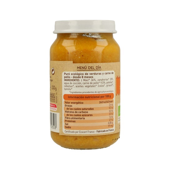 Babybio Tarrito Ecológico de Verduras y Pollo 200 g