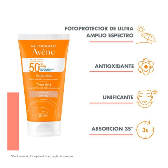 Avène Solar Fluido Color Unificante SPF50+ 50ml