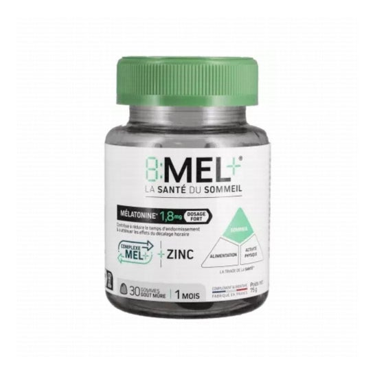 8:MEL+ Melatonina 1.8mg Sabor Mora 30 Gummies