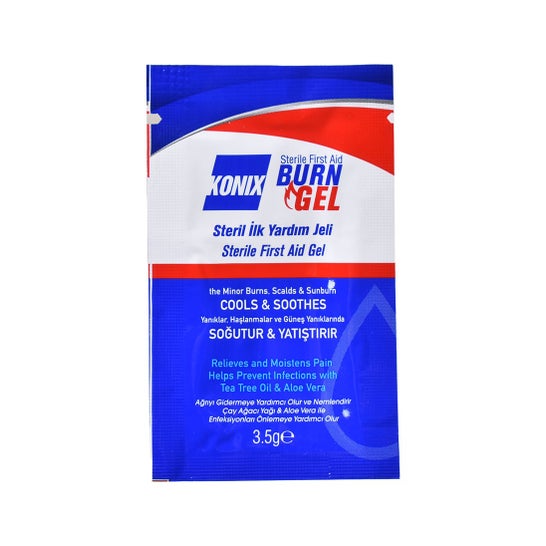 Konix Gel Para Quemados Estéril  First Aid Burn Gel 100 Sobres