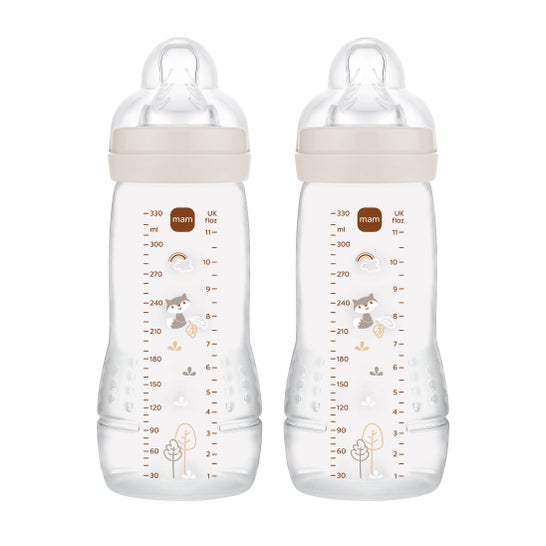 MAM Baby Easy Active Transparent Bottle 2x330 ml