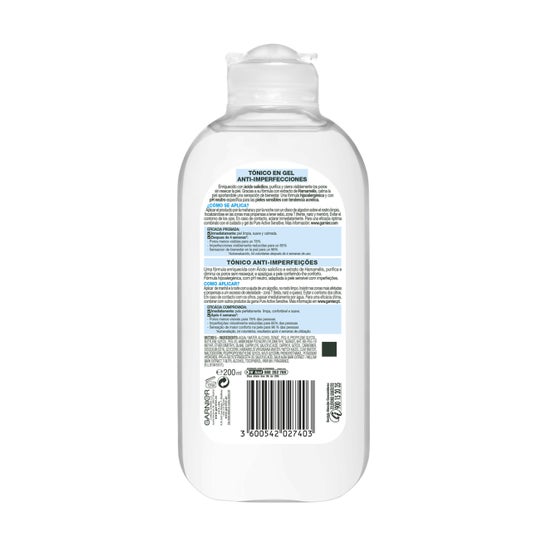 Garnier Pure Active Facial Toner Gel Sensitive Skin 200ml