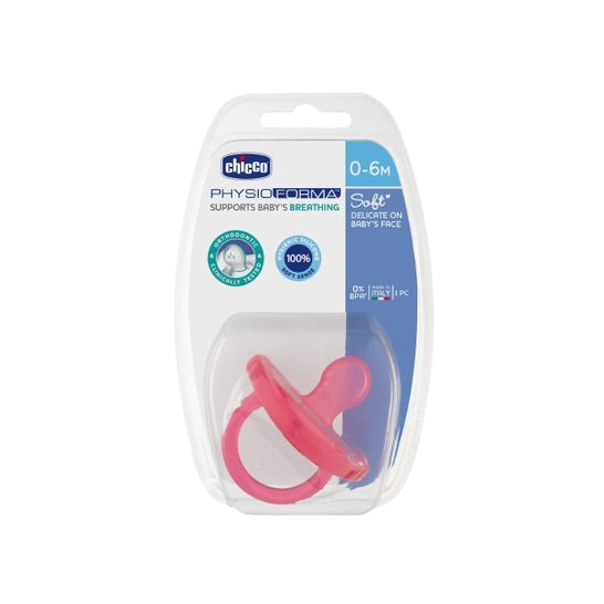 Chicco Chupete PhysioForma Soft Orthodontic Silicona +0M Rosa 1ud