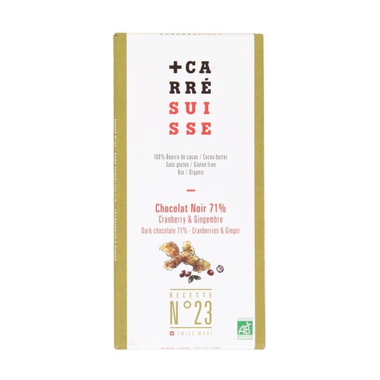 Carre Suisse Pure Chocolade Tablet 71% Bio Bosbes Gember 100g