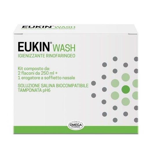 Omega Pharma Eukin Wash Kit Higienizante Nasofaríngeo 2x250ml