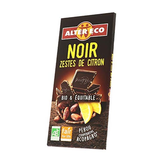 Alter Eco Ecological Tablet Dark Chocolate With Lemon 100g