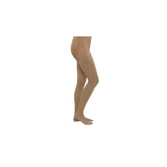 Medilast media larga con blonda color negro T-M 1 par