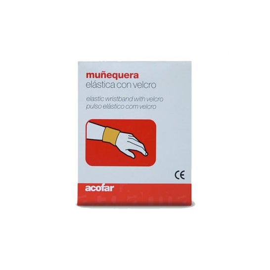 Acofar Muñequera Velcro Color Blanco T-Mediana 1 ud