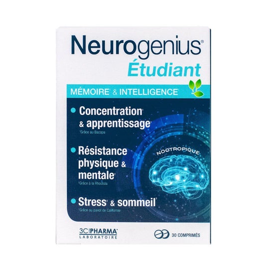Neurogenius Student Memory and Intelligence 30 Tablets