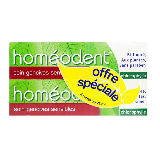 Homeodent Toothpaste for Sensitive Gums Chlorophyll 2x75ml