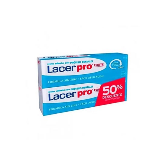 Lacer LacerPro Forte Crema Adhesiva para Prótesis Dentales 2x70g Lacer LacerPro Forte Crema Adhesiva para Prótesis Dentales 2x70g