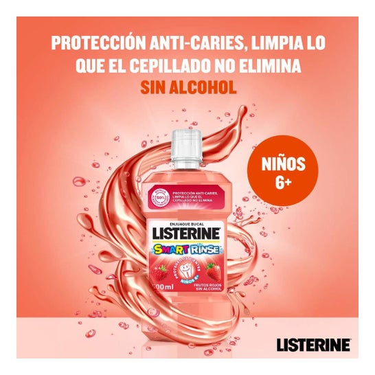 Listerine Smart Rinse Enjuague Bucal Frutos Rojos 500 ml