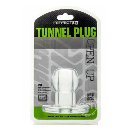 Perfect Fit Brand Plug Tunnel Silicone trasparente M 1pc