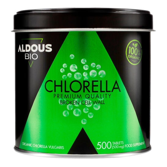 Aldous Bio Chlorella Ökologische und biologische Premium Qualität 500comp