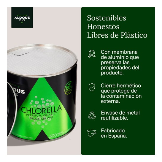 Aldous Bio Chlorella Ecológica y Orgánica Calidad Premium 600 comp