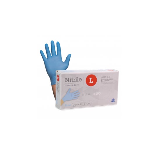 VIRSUS Guantes de nitrilo azul sin polvo M 100 guantes desechables de trabajo sin látex AQL 0,65 Medium 