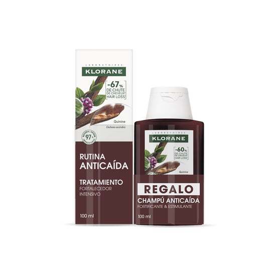 Klorane Rutina Anticaída Tratamiento Fortalecedor Intensivo 100ml + Champú a la Quinina 100ml