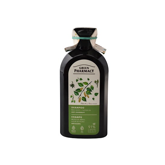 Green Pharmacy Champú Anticaspa Abedul Aceite de Ricino 350 ml
