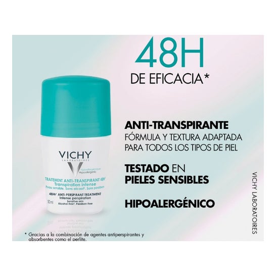 Vichy Tratamiento Antitranspirante 48h Roll On 50ml