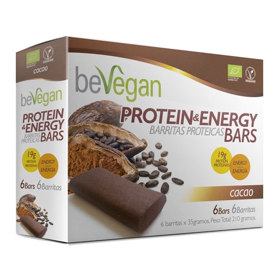 BeVagan Barritas Cacao Proteína-Energy 6x36g