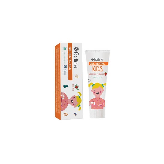 Farline Tandgel Kids +2 Jaar Aardbei 75 ml