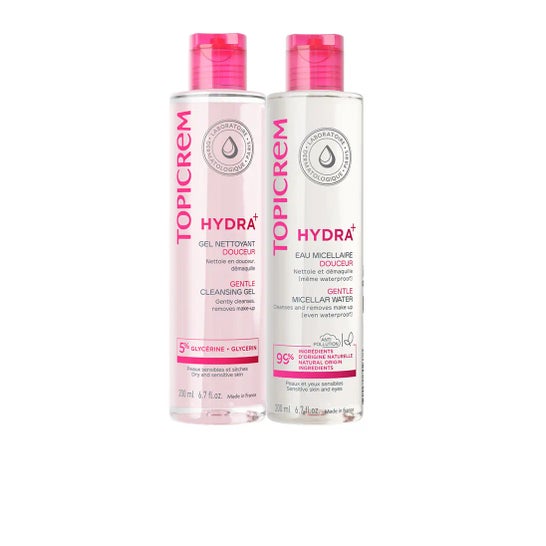 Topicrem Hydra+ Set Gel Limpiador 200 ml + Agua Micelar 200 ml