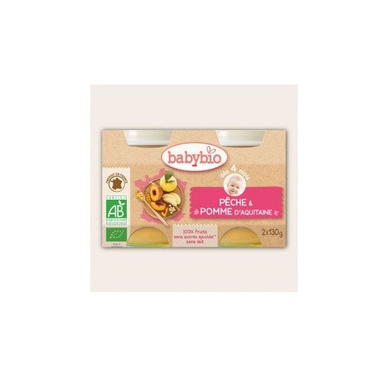 Babybio Manzana Ecológica Poch Pots en 4 Meses 2 X130 g
