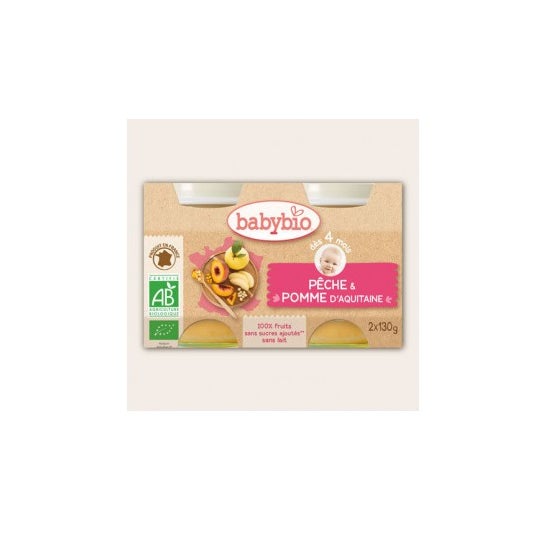 Babybio Manzana Ecológica Poch Pots en 4 Meses 2 X130 g