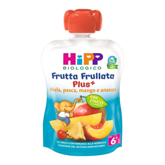 Hipp Bio Frutta Frullata Plus Mela Pesca Mango Ananas 90g