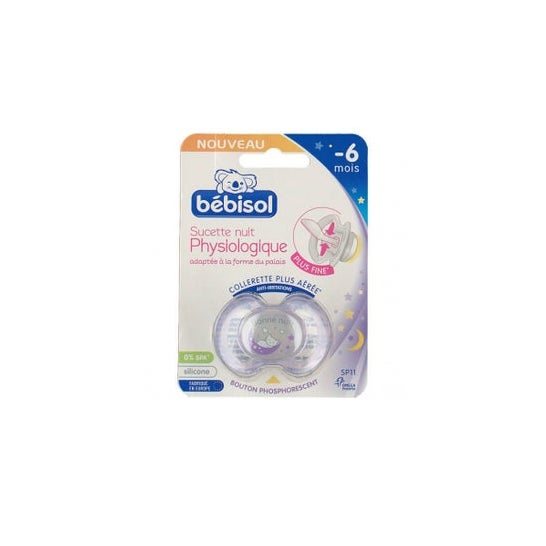 Bebisol Ma Sucette Reversible Silicone Nuit T2 1ud