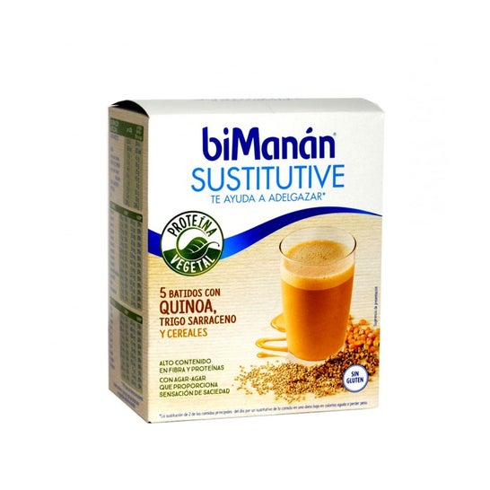 biMan�n Sustitutive Batidos Con Quinoa Trigo Sarraceno Y Cereal 5uds