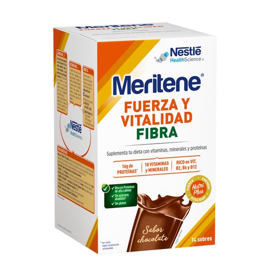 Meritene Fibra batidos sabor chocolate 14 sobres