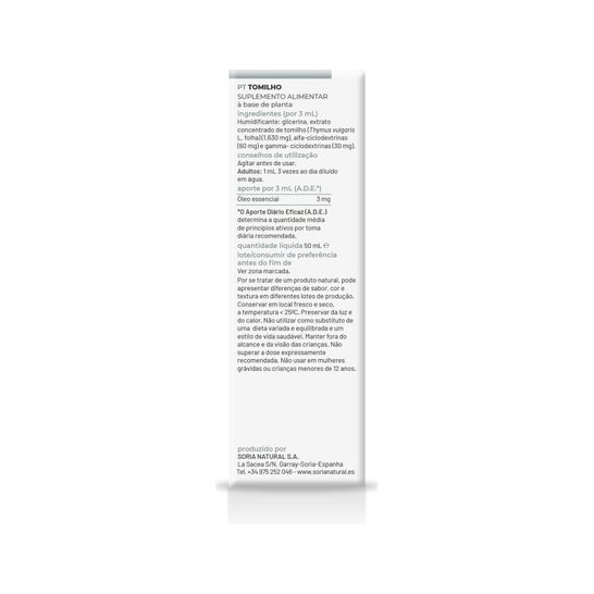Extracto Tomillo Xxi 50 ml Soria Natural