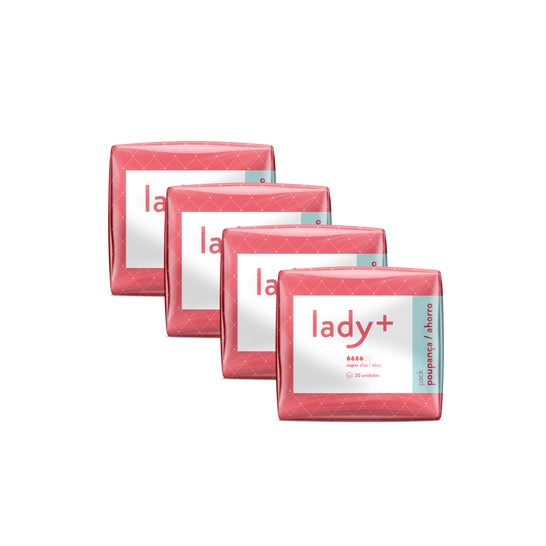 Lady+ Compresas Super Alas 4x20uds