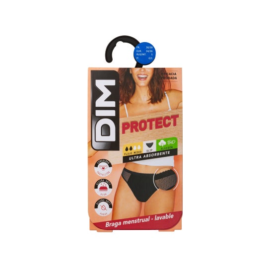 DIM Protect Braga Menstrual Encaje Flujo Medio Negra T-M 1ud
